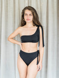 Black One Shoulder Bikini Set