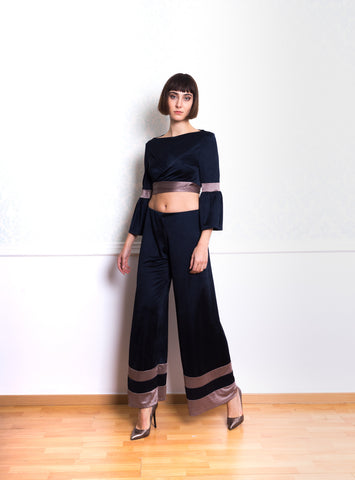 Lethe Wrap Top with Stripes