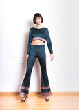 Lethe Bell Bottom Leggings with Stripes