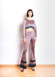 Lethe Bell Bottom Leggings with Stripes