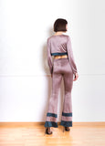 Lethe Bell Bottom Leggings with Stripes