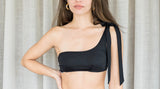 Black One Shoulder Top Bikini