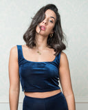 Blue Velvet Crop Top