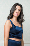 Blue Velvet Crop Top