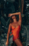 Orange Logomania One Piece Swimsuit